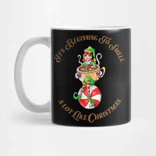 Christmas Coffee saying  or hot cocoa happy elf Mug